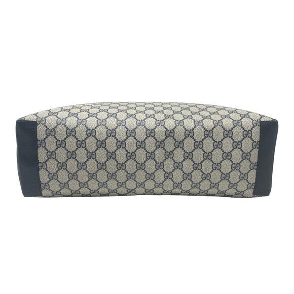 Gucci Bag Shoulder Tote Purse GG Guccissima Monogram Black Grey Leather Canvas - Picture 6 of 11